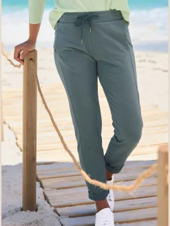 Pantalon molletonné large ceinture avec cordon