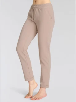 Pantalon molletonné pantalon basique avec petit logo brodé