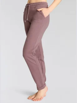 Pantalon molletonné pantalon basique avec petit logo brodé