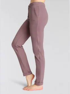 Pantalon molletonné pantalon basique avec petit logo brodé