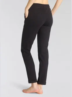 Pantalon molletonné pantalon basique avec petit logo brodé