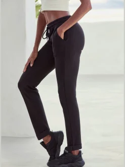Pantalon molletonné pantalon basique avec petit logo brodé