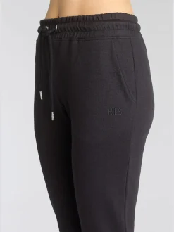 Pantalon molletonné pantalon basique avec petit logo brodé