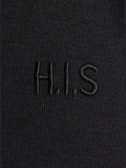 Pantalon molletonné pantalon basique avec petit logo brodé