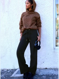 Pantalon molletonné pantalon sweat large et décontracté