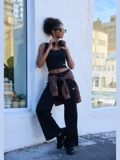 Pantalon molletonné pantalon sweat large et décontracté