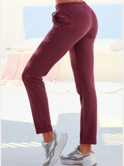 Pantalon molletonné pantalon basique avec petit logo brodé