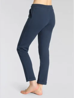 Pantalon molletonné pantalon basique avec petit logo brodé