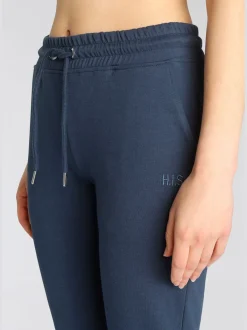 Pantalon molletonné pantalon basique avec petit logo brodé