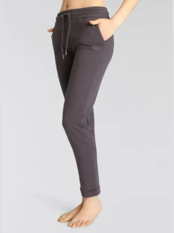 Pantalon molletonné pantalon basique avec petit logo brodé