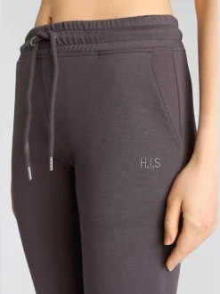 Pantalon molletonné pantalon basique avec petit logo brodé