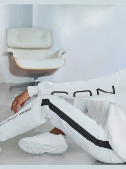 Pantalon molletonné pantalon sweat avec poche latérale fendue