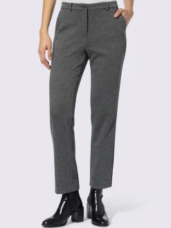Pantalon motif pied-de-poule fin