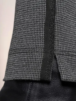 Pantalon motif pied-de-poule fin