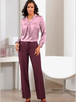 Pantalon plis repassés, effet affinant