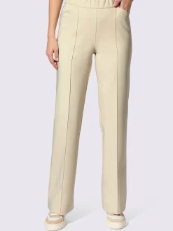 Pantalon plis repassés piqués, aspect soigné