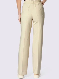 Pantalon plis repassés piqués, aspect soigné