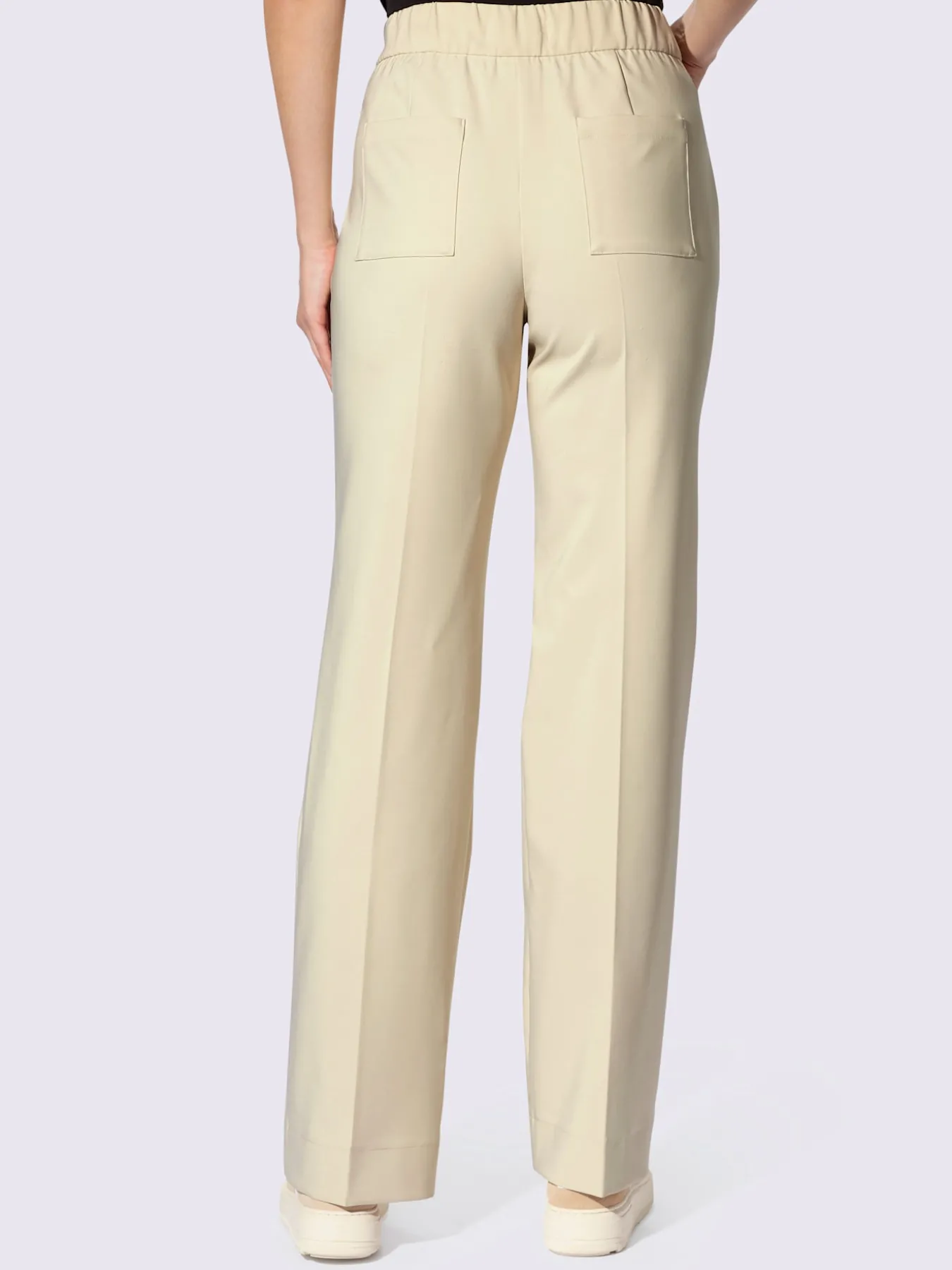 Pantalon plis repassés piqués, aspect soigné