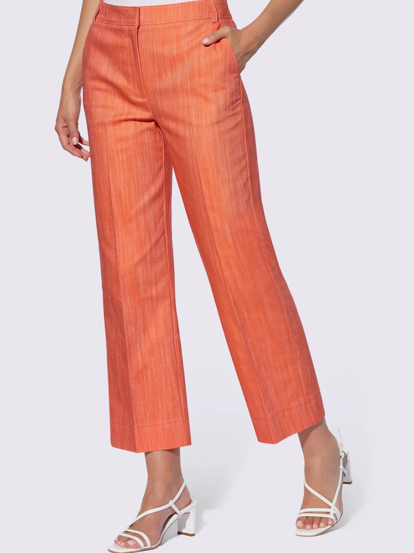 Pantalon plissé qualité denim teintée