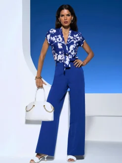 Pantalon tailleur jambes larges mode