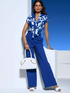 Pantalon tailleur jambes larges mode