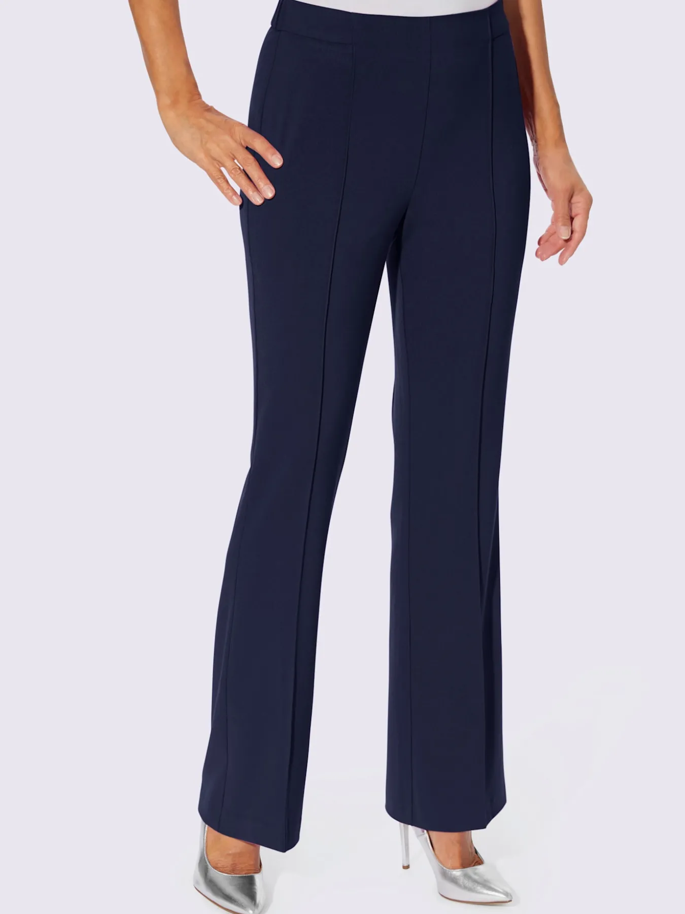 Pantalon tissé mélange de matières facile d'entretien