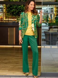 Pantalon tissé mélange de matières facile d'entretien