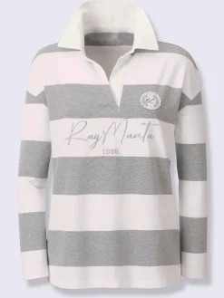 Polo à manches longues motif à rayures mode