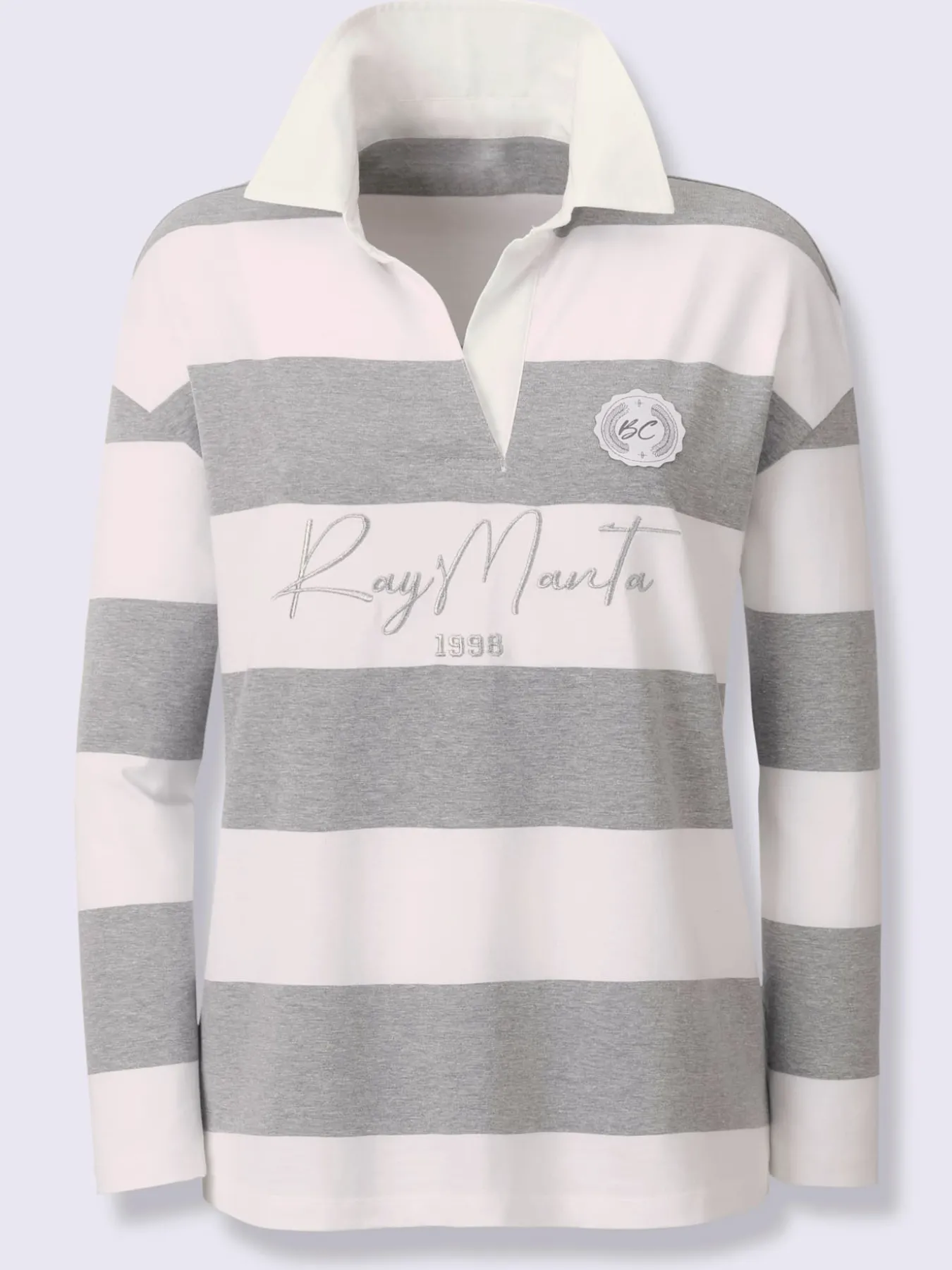 Polo à manches longues motif à rayures mode
