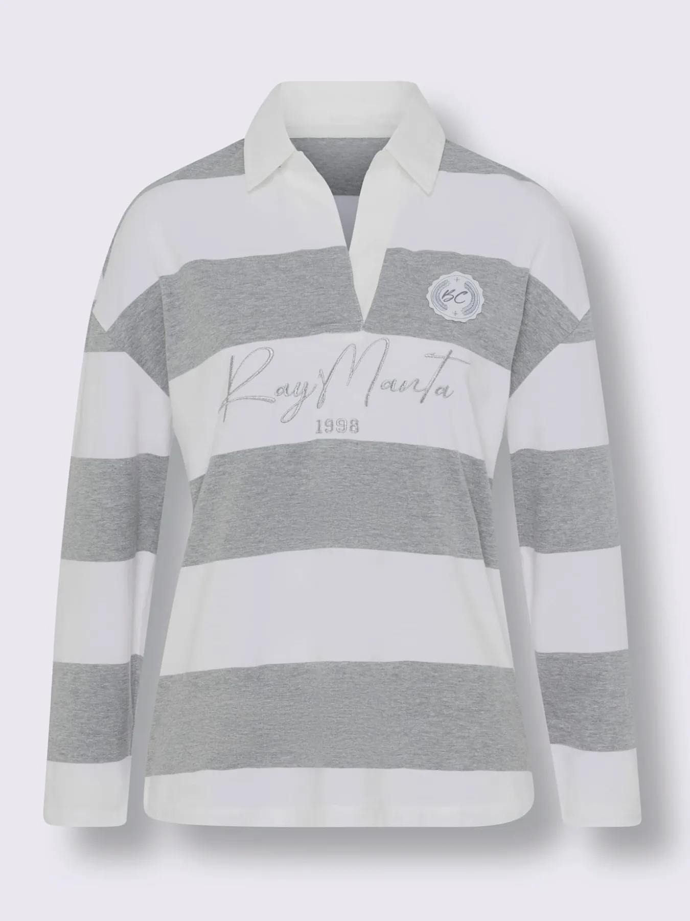 Polo à manches longues motif à rayures mode