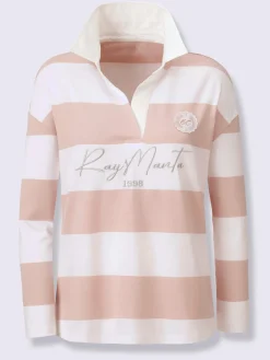 Polo à manches longues motif à rayures mode