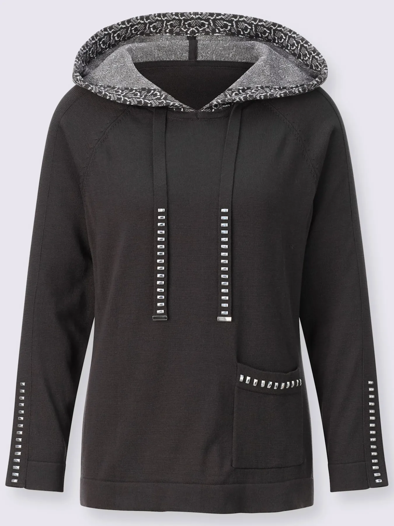 Pull à capuche pierres fantaisie
