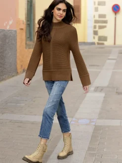 Pull à col montant 50% coton