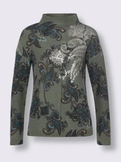 Pull à col montant imprimé floral
