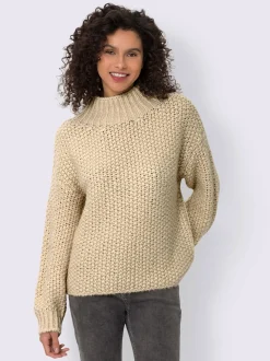 Pull à col montant jolie structure tricot