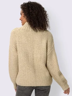 Pull à col montant jolie structure tricot