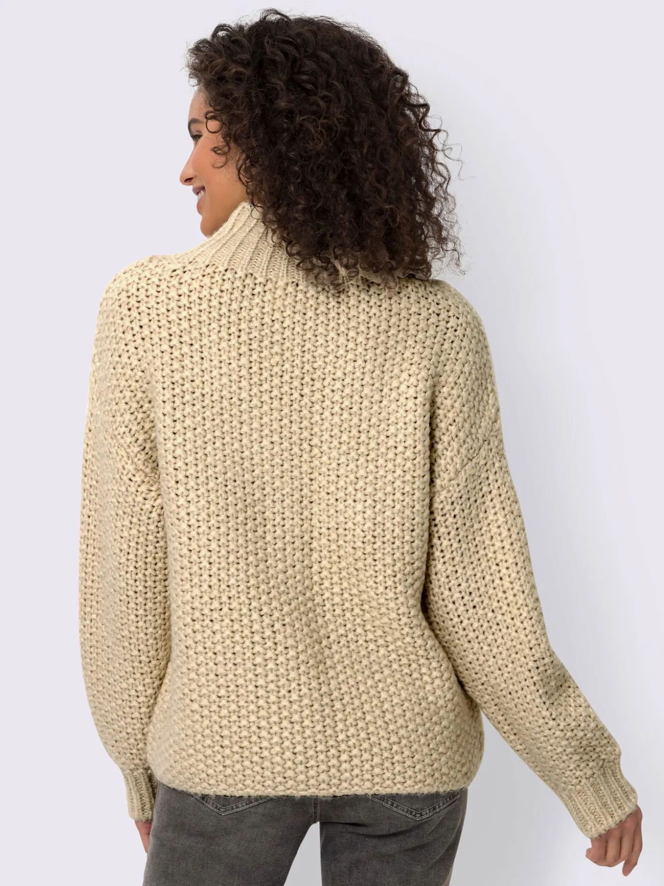 Pull à col montant jolie structure tricot