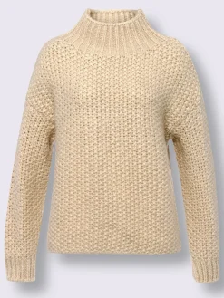 Pull à col montant jolie structure tricot