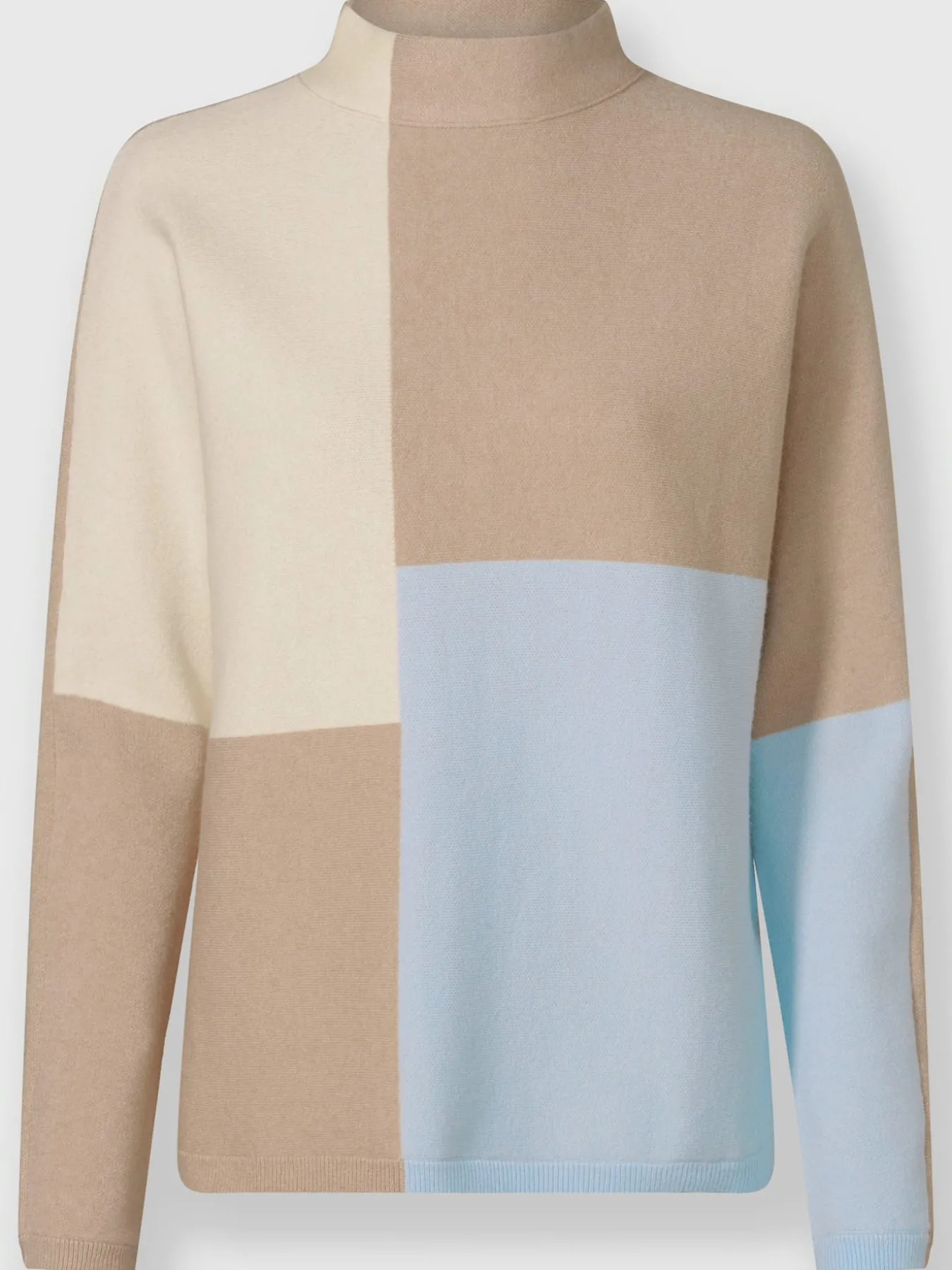 Pull à col montant motif color block tendance