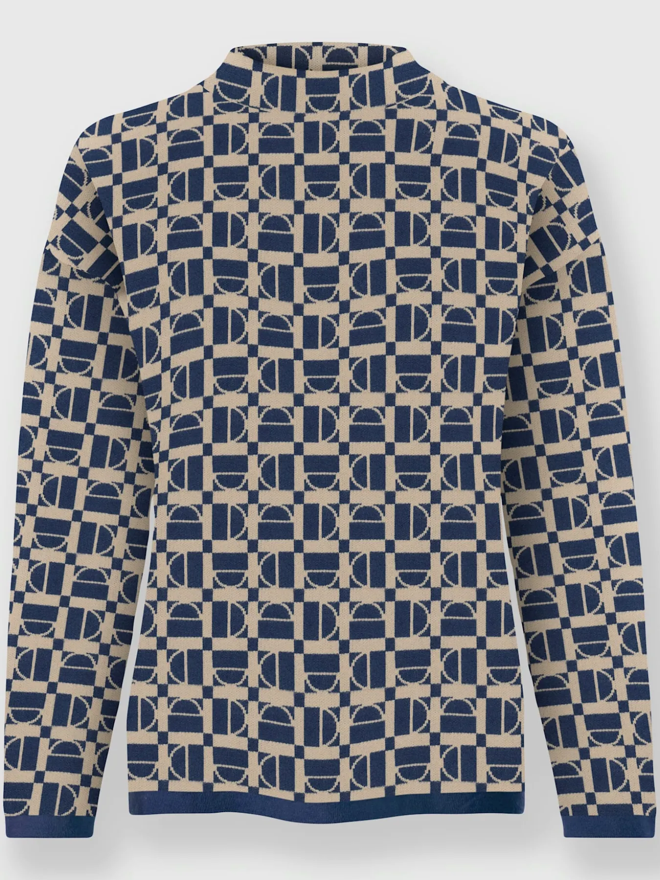Pull à col montant motif graphique