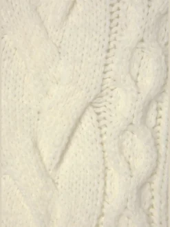 Pull à col montant motif torsadé tendance devant et aux manches