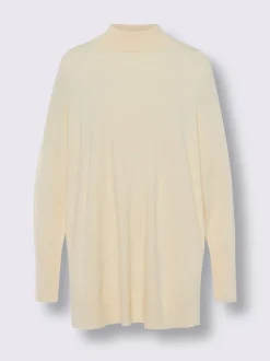 Pull à col montant patte de boutonnage au dos