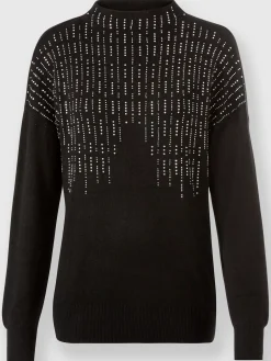 Pull à col montant petites pierres brillantes fantaisie