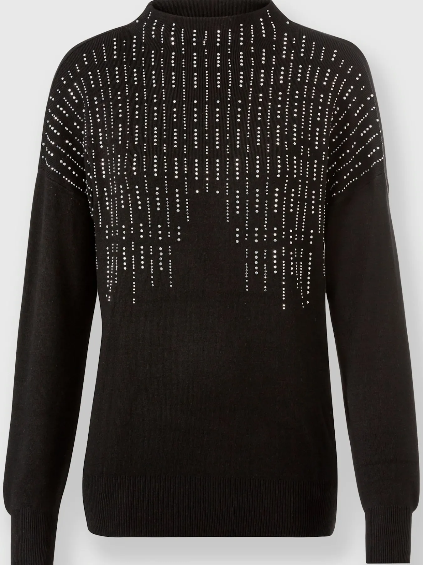 Pull à col montant petites pierres brillantes fantaisie