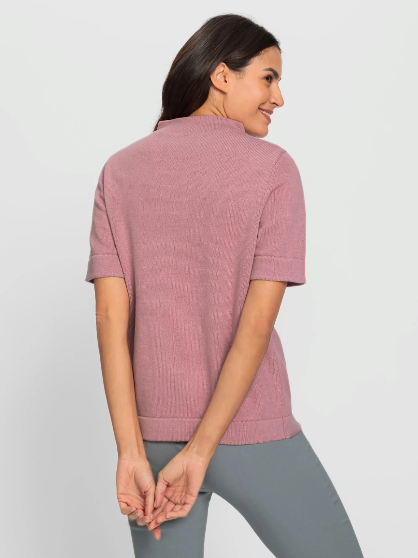 Pull à col montant pur coton