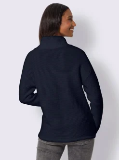 Pull à col montant pur coton