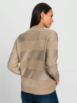 Pull à col montant rayures tendance