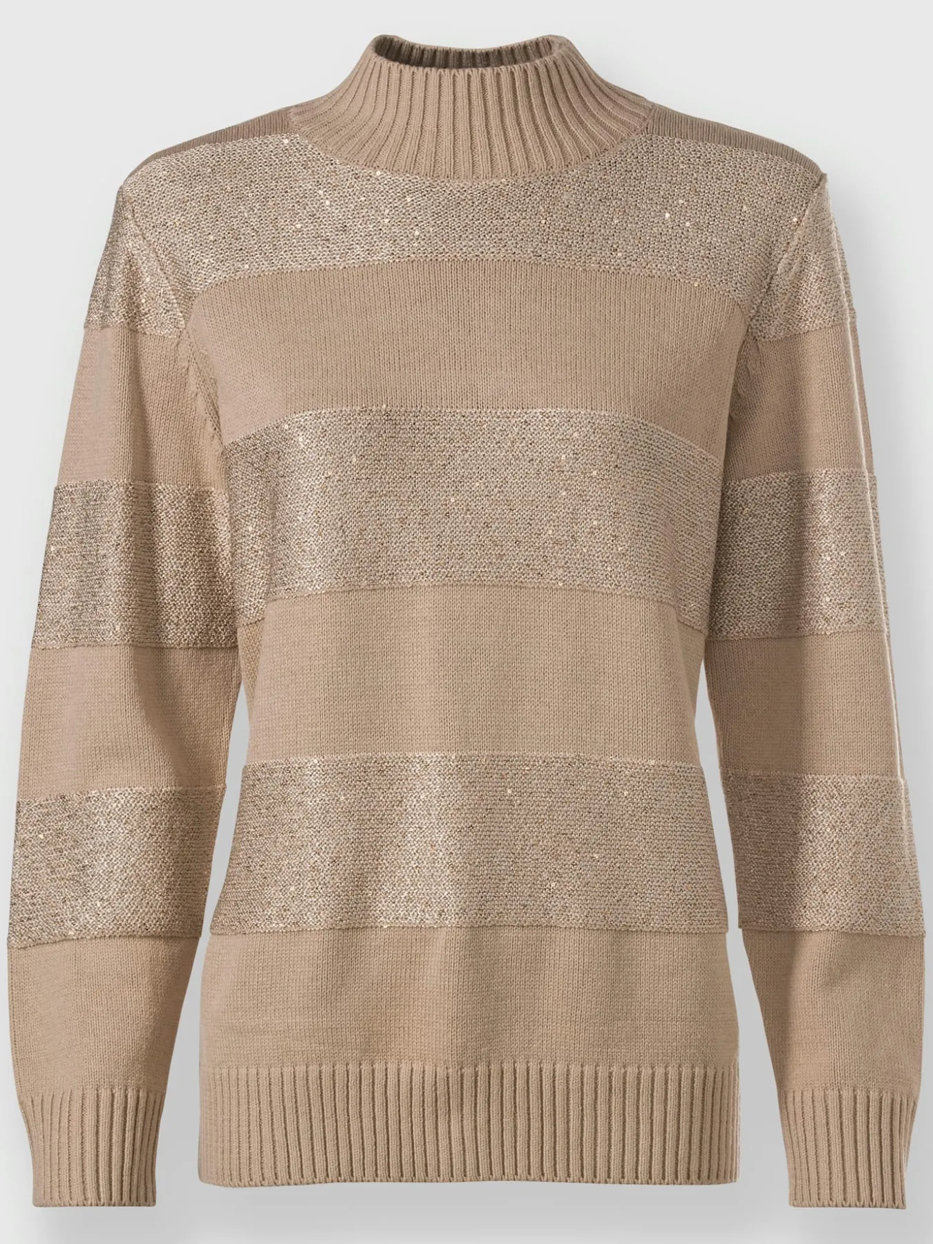 Pull à col montant rayures tendance