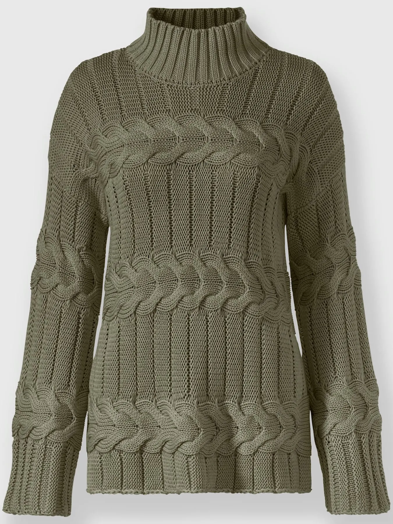 Pull à col montant superbe mélange de motifs tricotés