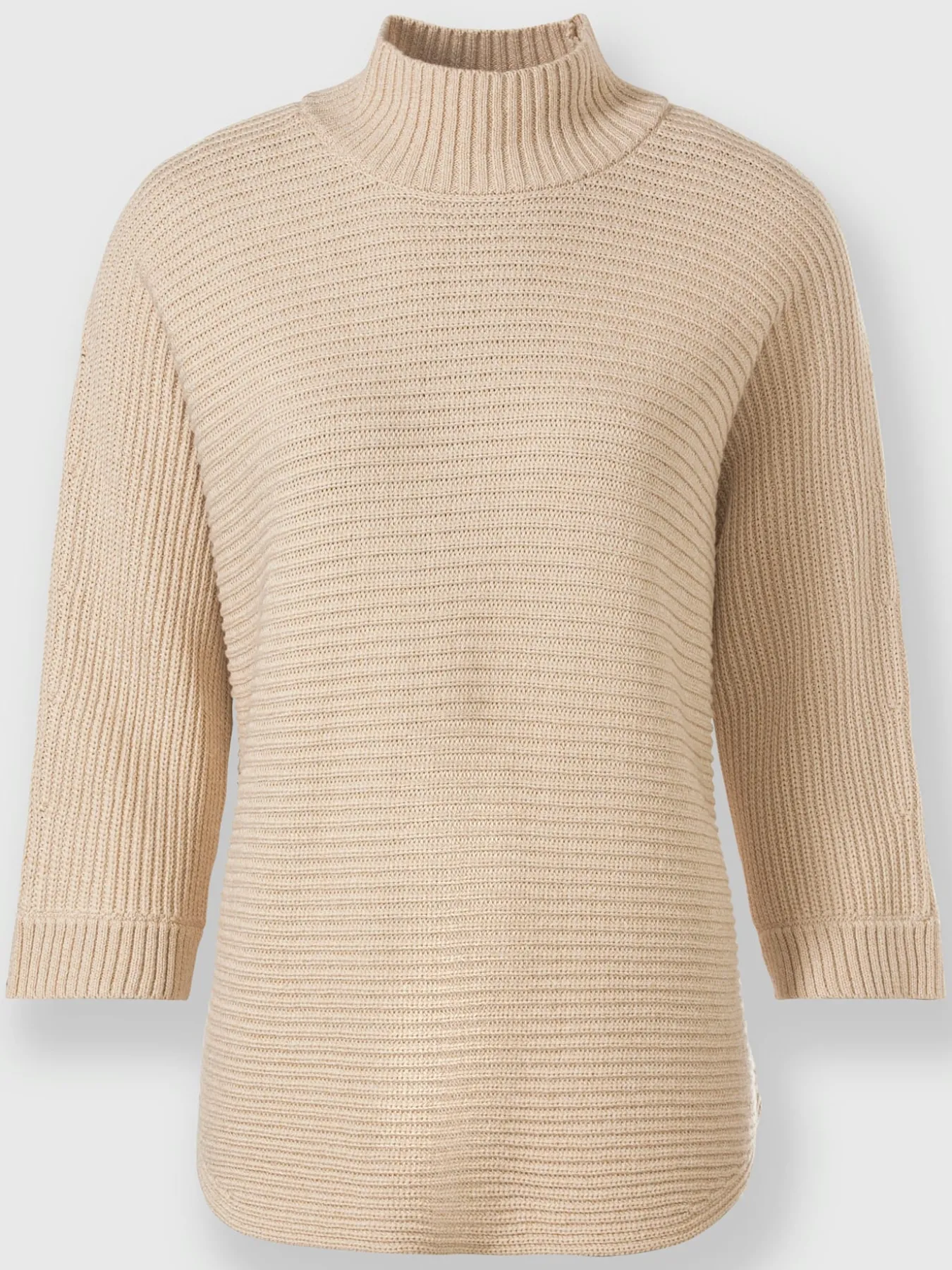 Pull à col montant tricot côtelé moderne